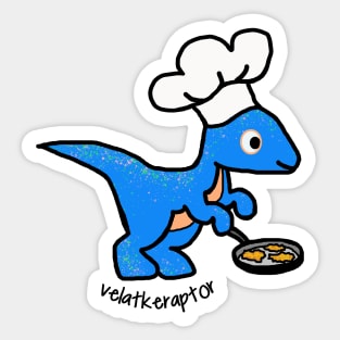 Velatkeraptor Hanukkah Dino with Chef's Hat Sticker